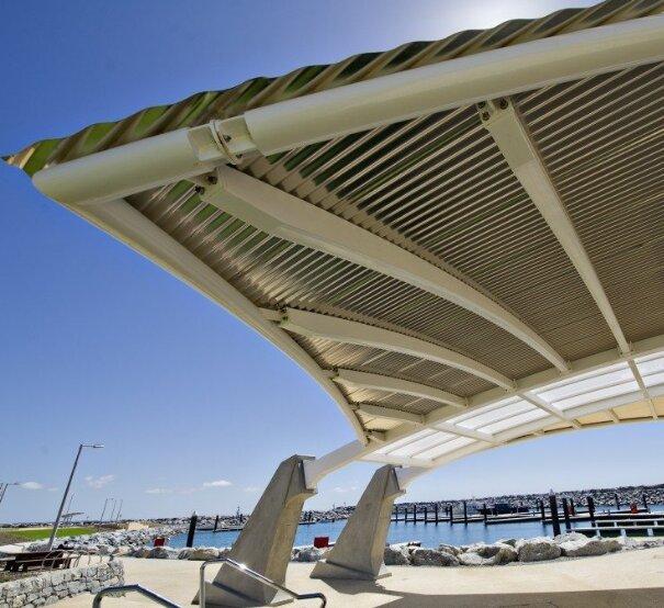 Aluminium roofing at beach