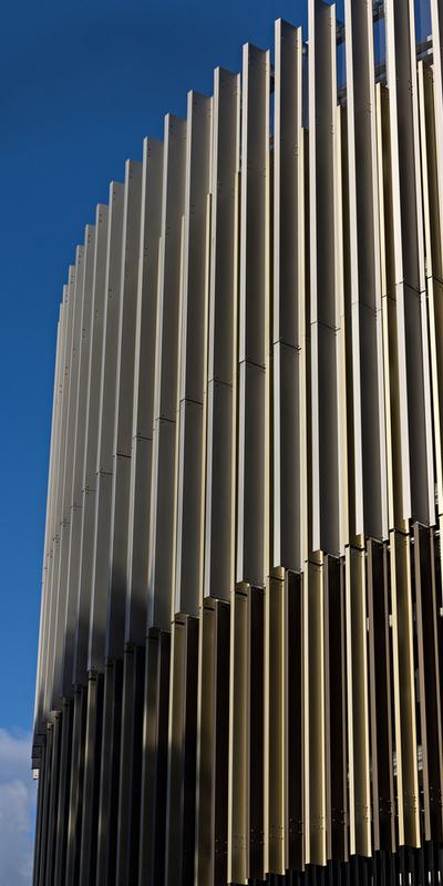 Carpark with Zed Purlins made from PERMALITE aluminium used as a feature screen